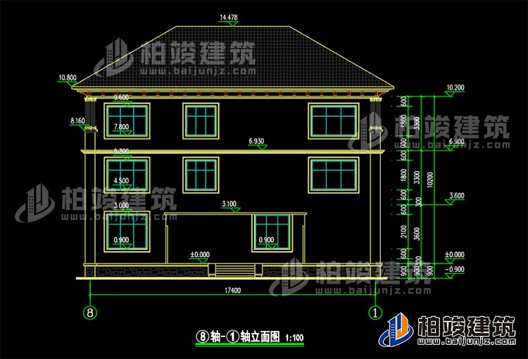 背立面图